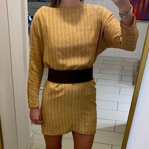 Orange / Pink Silk Dress w Belt